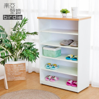 【南亞塑鋼】2.2尺開放式五格收納櫃/置物櫃/鞋櫃(木紋色+白色)