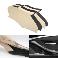 Microfiber Leather Car Interior Door Handle Panel Pull Trim Cover For BMW 5 Series F10 F18 2011-2017