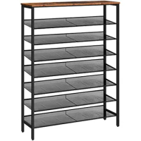 8-Tier Shoe Rack Organizer, Large Capacity Metal Shelf, Sturdy Storage with Top Shelf