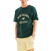 New Balance 短袖 Athletics Tee 男款 綠 黃 棉T 短T 寬版 亞規 植絨Logo NB 紐巴倫 AMT33551NWG