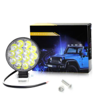 DHL 50Pcs Mini 42W 14LED Spotlight Barra Led Off Road Led Headlights 12V 24V Led Work Light For Tractor 4x4 ATV UTV Truck