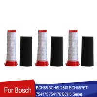HEPA Filter For Bosch BCH65 BCH6L2560 BCH65PET 754175 754176 BCH6 Vacuum Cleaner Replacement Parts Accessories
