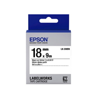 EPSON 18mmx9M 白底黑字標籤帶 / 盒 LK-5WBN