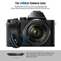 NEEWER LS-20 0.43X HD 2 in 1 Wide Angle &amp; Macro Lens for Canon EOS compatible with Sony ZV-E10