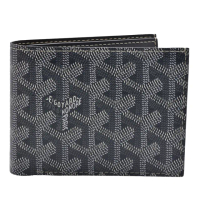 【GOYARD 高雅德】經典滿版LOGO手工帆布摺疊短夾(灰色AMALOUIS-K78-GRAY)