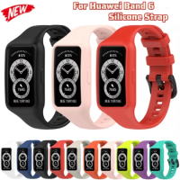 Silicone Strap for Huawei Band 6 Replacement Honor Band 6 Two-in-one Anti-drop Sports Bracelet Belt for Huawei Band 6 Pro Case