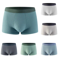 New Cotton Men Underwear Summer Four Corner Shorts Sexy Breathable Panties Casual Classic Briefs Underpants Man Lingerie