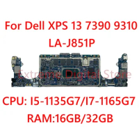For Dell XPS 13 7390 9310 Laptop motherboard LA-J851P with CPU: I5-1135G7/I7-1165G7 RAM: 16GB/32GB 100% Tested Fully Work