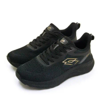 【男】LOTTO 專業飛織輕量緩震慢跑鞋 SFIDA創跑系列 黑金 6370