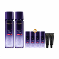 【LOREAL Paris 巴黎萊雅】玻尿酸瞬效保濕修護晶露2入組(啵啵精華水/液態紫熨斗/保濕)