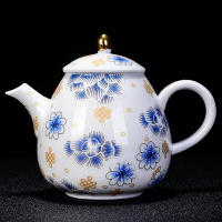 景德鎮陶瓷茶壺 手工白瓷家用小茶壺美人肩泡茶器 茶具小容量單壺1入