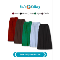 Rok Panjang Model Rempel SD MI Kelas 1 2 3 4 5 6 / Rok Panjang Rempel Seragam Sekolah Warna Merah Pu