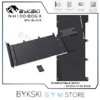 Bykski NVIDIA H100 GPU Water Block Full Metal Copper Nickeling + Aluminum Alloy Backpalte N-H100-80G-X