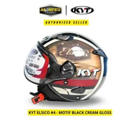 HELM RETRO KYT ELSICO #4 BLACK CREAM GLOSSY HELM HALF FACE XL