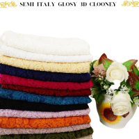 Brokat Semi Italy Glossy 3D CLOONEY 71250 Kain Berkualitas Tinggi untuk Pakaian dan Dekorasi