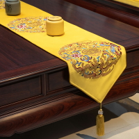 新中式茶旗布中式桌旗茶幾桌布現代簡約床旗桌巾茶席絨布餐桌裝飾