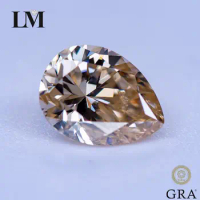 Moissanite Gemstone Tea Yellow Primary Color Pear Cut Lab Created Diamond DIY Woman Jewelry Making Materials with GRA Report