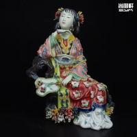 Boneka Shiwan master karakter kuno halus dari mimpi merah dua belas Jinling Chai Jia Yingchun ornamen keramik craf