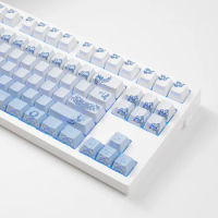 1 Set Blue and White Porcelain Keycaps OEM Profile Custom PBT Keycap For Mechanical Keyboard GK64 GK61 Anne Pro 2 GH60 Redragon