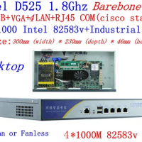 Intel D525 4*82583V 1000M red LAN firewall router soporte Ros pfsense panabit wayos monowall radial Hi-SPIDER