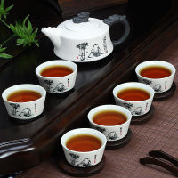 雪花功夫茶具套裝家用陶瓷泡茶杯茶壺日式蓋碗茶藝客廳喝茶道套組