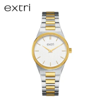 Extri Women Watches Minimalist All Stainless Steel Gold Quartz Wrist Watches Luxury Lady Girl Dress Fashion Gifts Watches