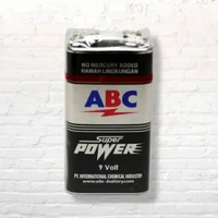 Baterai ABC Power 9V Kotak | Heavy Duty Original | Baterai 9 Volt untuk Multimeter, Mainan, Alarm