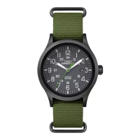 TIMEX Jam Tangan Pria Timex Expedition Scout TW4B04700 Indiglo Black Dial Green Nylon Strap