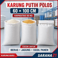 Karung Plastik Putih Susu Polos 60x100 CM Kapasitas 50 KG Karung Beras Gabah Jagung