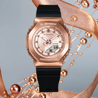 【CASIO 卡西歐】G-SHOCK 韓國女團 ITZY 玩美時尚 玫瑰金 金屬錶殼 八角形錶殼(GM-S2100PG-1A4)
