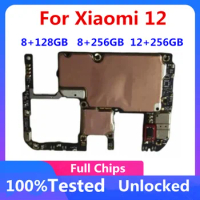 256GB Motherboard For Xiaomi Mi 12 5G 256GB Unlocked Logic Board With Full Chips 8GB 12GB RAM For Xiaomi 12 Placa Mainboard