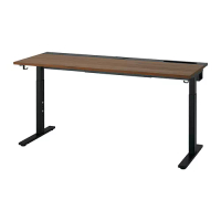 MITTZON 書桌/工作桌, 實木貼皮, 胡桃木/黑色