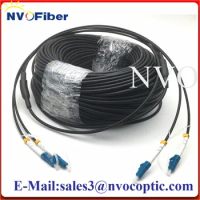 SM LC SC FC ST 2 core 2C TPU Sheet 300M 3.0mm Fiber Optic Patchcord Black Armored Cable For Outdoor Jumper Duplex