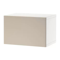 BESTÅ 上牆式收納櫃組合, 白色/lappviken 淺灰米色, 60x42x38 公分
