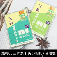 珠友 NA-20128 攜帶式三折票卡夾/證件夾/出入証夾/證件套/識別證套/附鍊