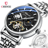 CHENXI Men Wristwatch Automatic Mechanical Military Sport Original Male Clock Top Brand Luxury Hollow Tourbillon Watch Gift 8872