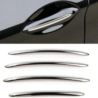 Silver 4 Piece Stainless Steel Decorative Patch Exterior Door Handle For BMW 5 Series F10 F11 2010-017