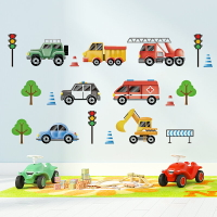優購生活~3D卡通汽車幼兒園環境裝飾卡通交通工具墻紙新學期布置墻貼紙自粘墻紙 玻璃貼 壁紙 壁貼 玻璃靜電貼 窗戶貼防窺