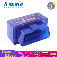 A-Sure Mini ELM327 Bluetooth OBD2 Diagnostic Universal Device Interface Scanner Android Adapter For BMW Audi VW Mercedes Opel