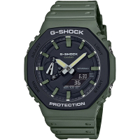 【CASIO 卡西歐】G-SHOCK 街頭軍事系列八角電子錶-軍綠 女王節(GA-2110SU-3A)