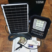 LAMPU SOROT SOLAR PANEL 100 WATT / LAMPU TEMBAK SOLAR CELL 100W