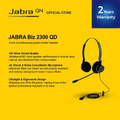 Jabra Biz 2300 Duo Headset Kabel dengan NC dan Mikrofon