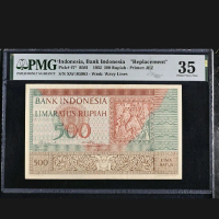 koleksi kuno grading replacement PMG 500 rupiah budaya tahun 1952 score 35 tanpa catatan