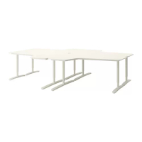 BEKANT 書桌/工作桌組合, 白色