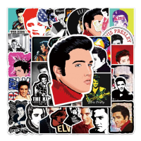 พร้อมส่งElvis Presley เอลวิส เพรสลีย์ Retro Rock music band USA  sticker สติกเกอร์ กันน้ำ 50ชิ้น