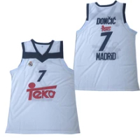 BG basketball jerseys TEKA 7 Doncic jersey Embroidery sewing Outdoor sportswear Hip-hop culture movie White Spain 2020