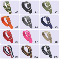 Hot Activity !! ArmyGreen Top Quality 18mm 20mm 22mm 24mm Navy White Red Diver 3 Keepers Waterproof Nylon Strap Watch Band