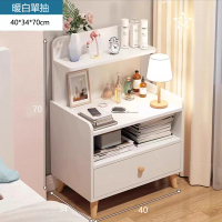【E家工廠】床頭櫃 北歐床邊桌 簡易床邊櫃 收納櫃 床邊桌 抽屜櫃(407-KC單抽床頭櫃（白色）)