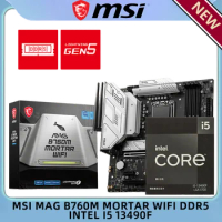 Intel I5 13490F CPU + MSI MAG B760M MORTAR WIFI DDR5 MATX PC WIFI6E LGA 1700 B760 PCIE5.0 Motherboard Gaming