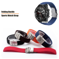 For Ticwatch Pro 3 E2 S2 GTX Folding Buckle Sport Silicone Band Strap for Ticwatch 2/Ticwatch E